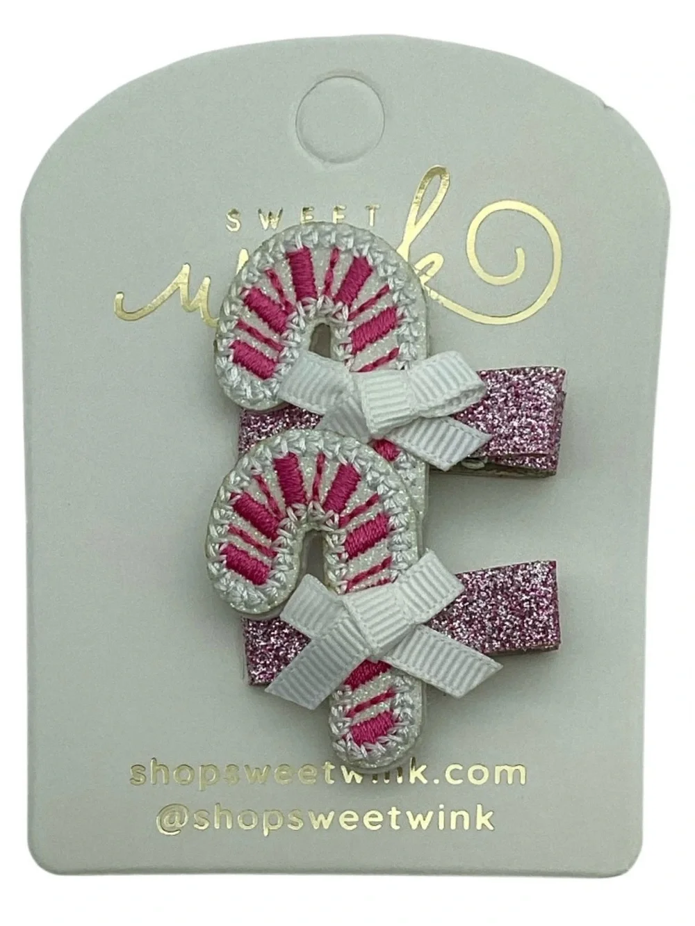 Sweet Wink (2) 2 pk. Candy Cane Hair Clip Sets (NWT)